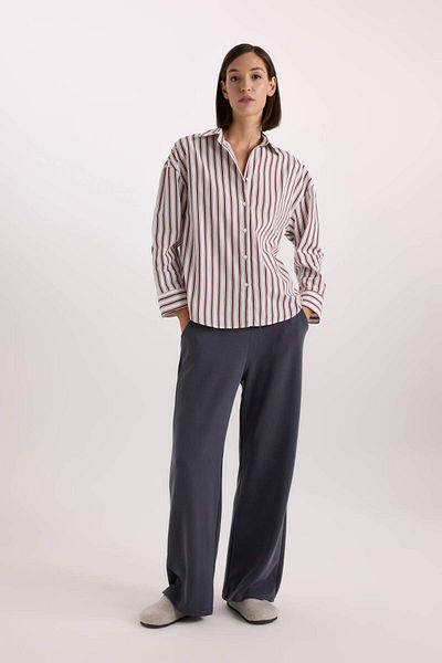 DeFacto Fall in Love Regular Fit Lenjerie de dormit Decolteu Popelin Casual Top E2351AX24WN