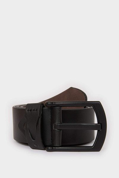 DeFacto Men's Rectangular Buckle Faux Leather Jean Belt U0039Azns
