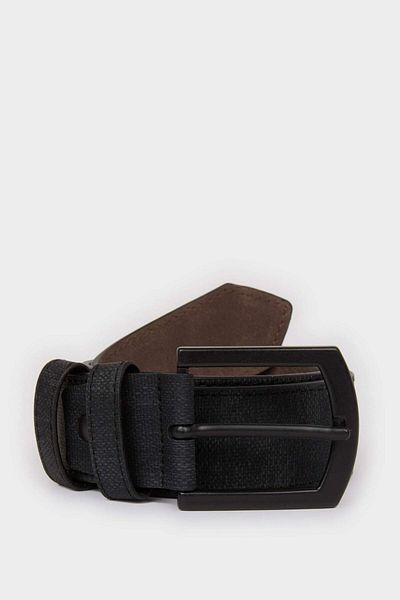 DeFacto Men's Rectangular Buckle Faux Leather Casual Belt U0035Azns