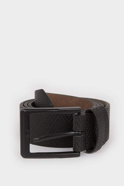 DeFacto Men's Rectangular Buckle Faux Leather Jean Belt M4106Azns
