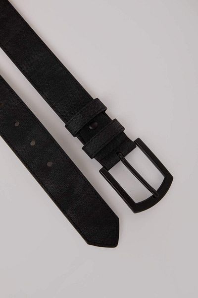DeFacto Men's Rectangular Buckle Faux Leather Casual Belt U0035Azns