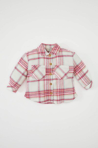 DeFacto Baby Girl Plaid Patterned Flannel Long Sleeve Shirt D3044A524Wn