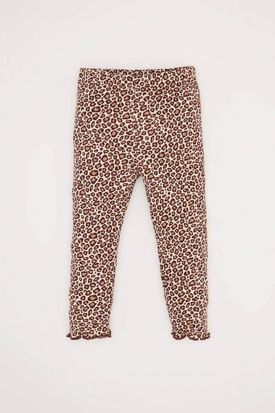 DeFacto 3-teiliges Set für Babys, Mädchen, bedrucktes Sweatshirt mit Rundhalsausschnitt, Leggings mit Leopardenmuster, D5148A524WN