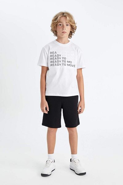 DeFacto Boy's Crew Neck Printed Short Sleeve T-Shirt D2224A824Hs