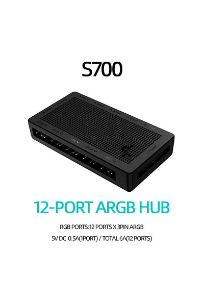 TEUCER SC700 DeepCool Fan HUB PWM 5V 3pin ARGB Magnetic Attraction Fan HUB Splitter SATA Power Control Conn
