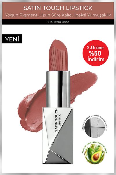 Alix Avien Semi Matte Lipstick - Satin Touch Lipstick 804 Terra Rose, Smooth Effect and Long Lasting