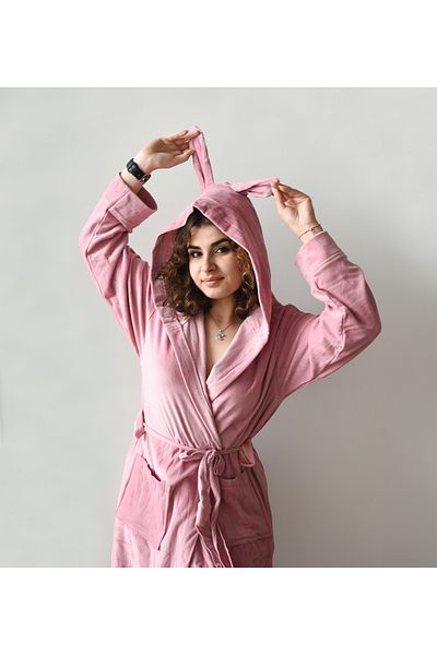 Özgüner Oyuncak Pabtex Niki Velvet Fabric Women's Dressing Gown - Stylish and Soft Winter Model