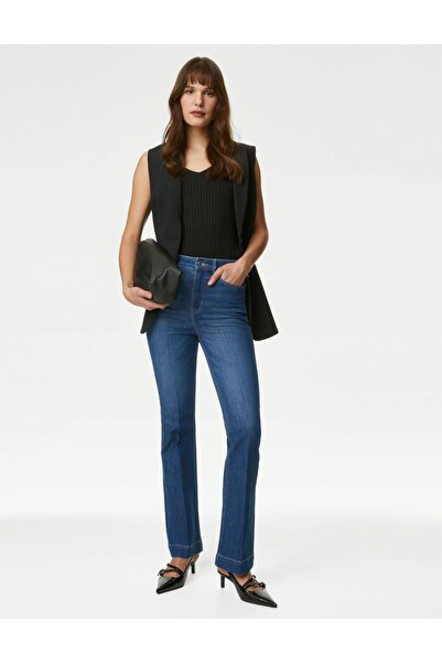Marks & Spencer Yüksek Bel Slim Flare Jean Pantolon