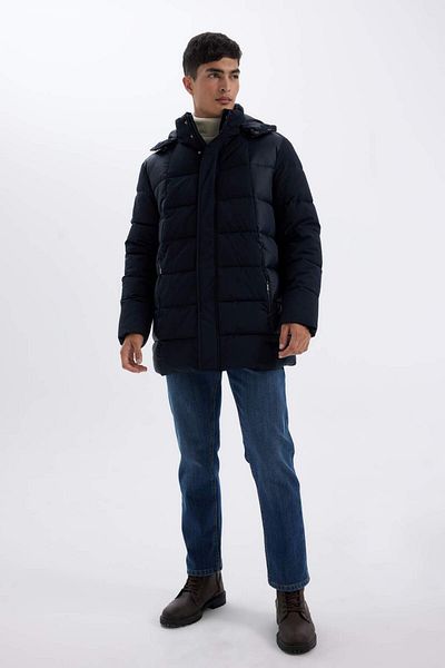DeFacto Parka cu jumătate de căptușeală cu glugă, slim fit, C5712AX24WN