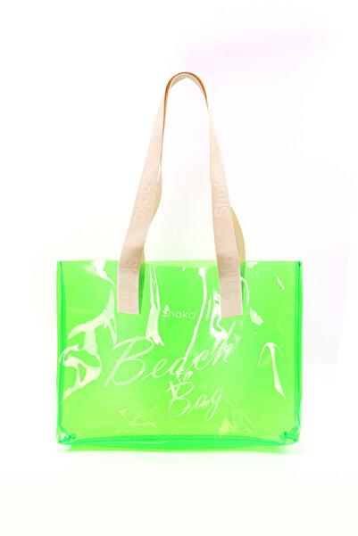 SHAKA Πράσινη τσάντα παραλίας, ταξιδιού και πικνίκ με ολόγραμμα εκτύπωσης PVC μονής θήκης SHK241