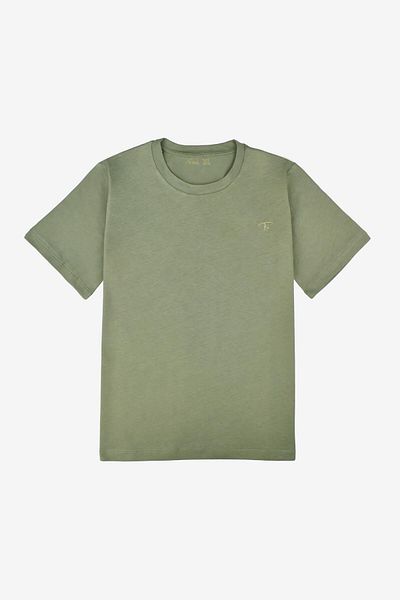 birizmoda 100% Cotton Printed Basic T-Shirt-Green