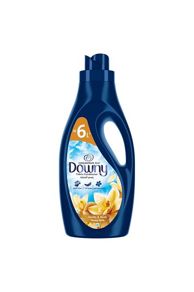 downy منعم أقمشة مركز برائحة الفانيليا والمسك، 2 لتر، نعومة ورائحة فاخرة تدوم طويلاً