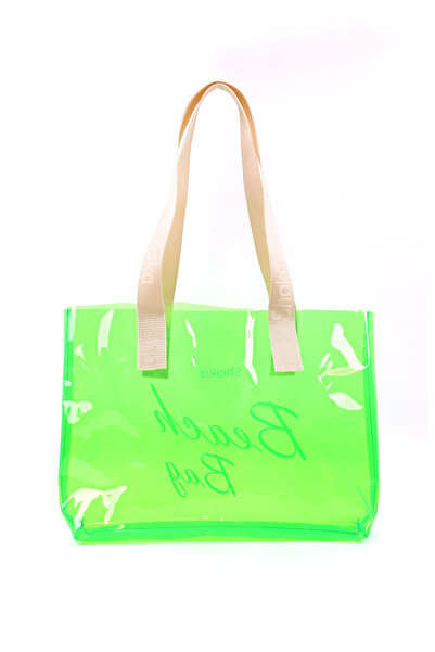 SHAKA Πράσινη τσάντα παραλίας, ταξιδιού και πικνίκ με ολόγραμμα εκτύπωσης PVC μονής θήκης SHK241