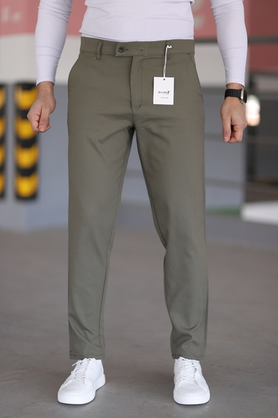 hello7 Erkek Çağla Yeşili Kaliteli Likralı Italyan Kesim Her Ortama Uygun Şık Ve Rahat Kısa Dilli Pantolon