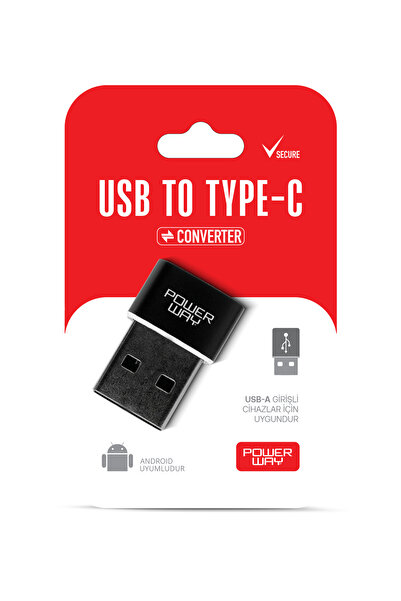 POWERWAY USB to Type-C 3.1 (YÜKSEK HIZLI) Veri Aktarımı Otg Çevirici Dönüştürücü Adaptör