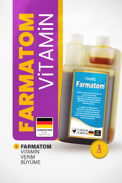 FARMATOM Vitamin Kanatlı Hayvan Vitamini 1 Litre - Kuşlar Için Vitamin