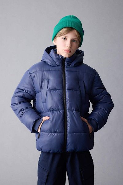 DeFacto Boy's Water Repellent Hooded Zippered Pocket Coat C5565A824Wn