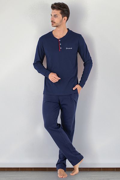 Doremi Set de pijamale pentru bărbați din bumbac natural moale, 2 piese