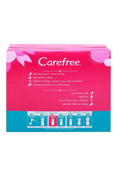 Carefree Panty Liners Cotton Feel, 76 Count – Soft, Breathable Daily Protection