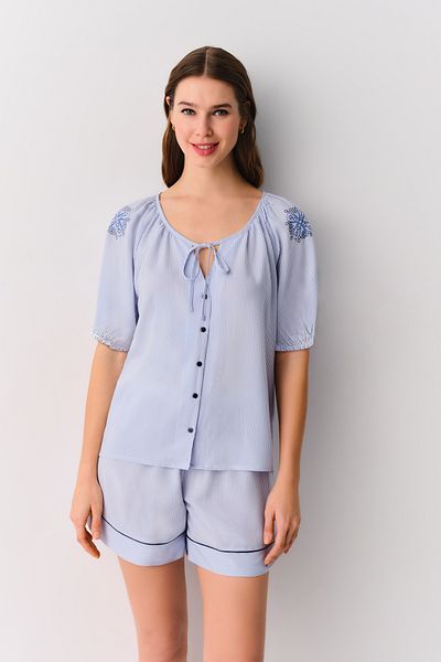 SUWEN Amanda Masculine Shorts Pajama Set
