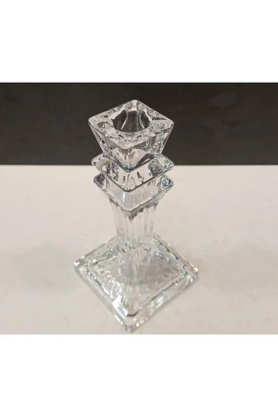 Generic 2 Pieces Glass Candlestick Holders 15.5 CM Candle Holders Clear Glass for Wedding Festival Party & F
