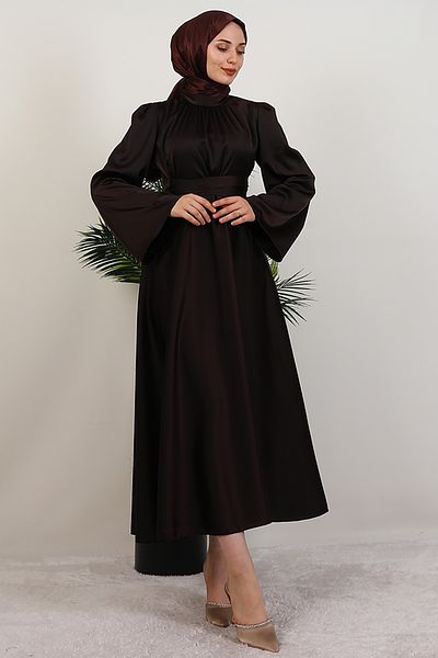 GİYZAMİLA Nazlı Hijab Dress Bitter Brown