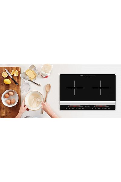 G3ferrari Double Induction Hob Ultraslim 3100W Adjustable Temperature 60-240°C, 3-Hour Timer