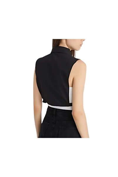 mirach Textile Black Women's Shirt with Collar - Classic and Modern Design - Black - S-M