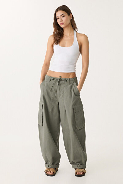 VODENS Beyaz %95 Pamuk Halter Yaka Çift Kat Crop Top Body