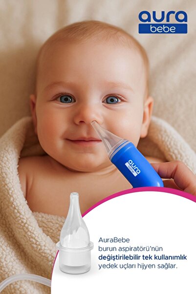 Aura Bebe Bebek Burun Aspiratörü Ve 2 Adet Yedek Uç