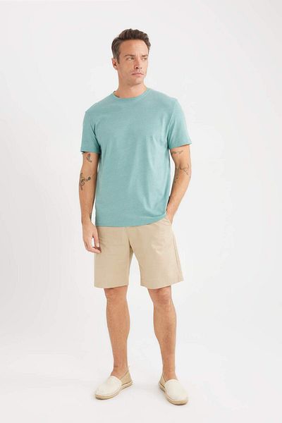 DeFacto 100% бавовна New Regular Fit велосипедний комір Basic прямий короткий рукав футболка E1091AXNS