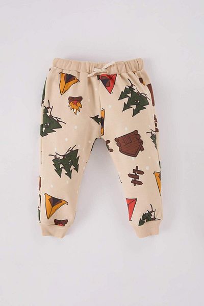 DeFacto 2-teiliges Set für Babys, Jungen, Neujahr, bedrucktes Sweatshirt mit Rundhalsausschnitt und elastischem Bund unten D5932A524WN