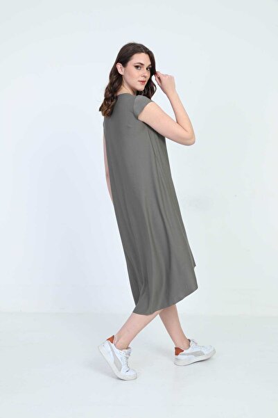 ELLA CAMELIA Women's Asymmetrical Dress 5011000 Khaki