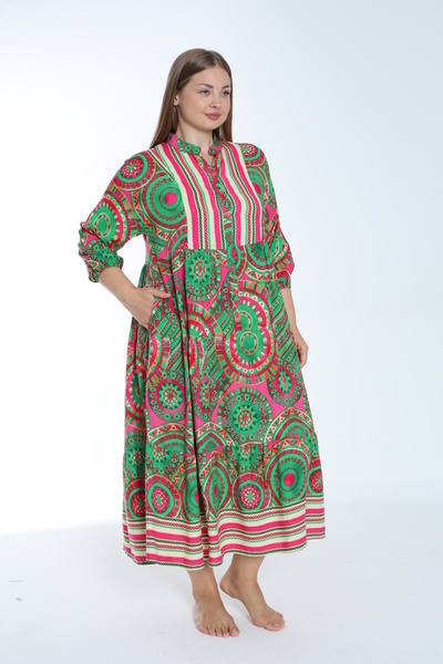 Juliet Deluxe Women's Plus Size Button Detail Button Dress 33493