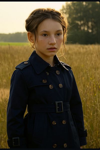 HÇ Hülya Çelik KİDSWEAR 2018 Children's Trench Coat Navy Blue