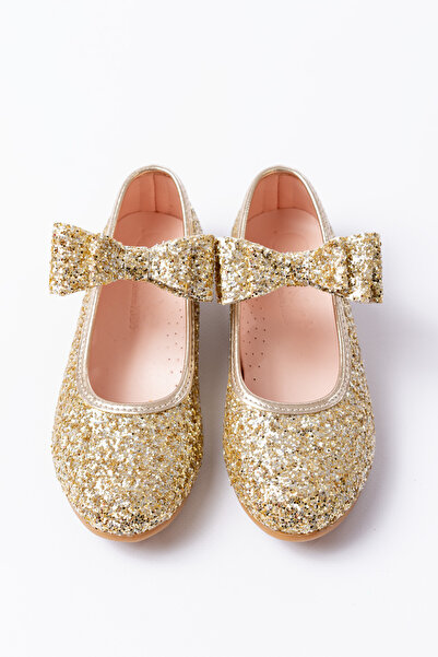 p papuccum ortopedi çocuk ayakkabıları Girl's Broken Glass Bow Non-Slip Sole Ballerinas