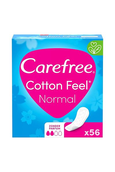 Carefree Panty Liners Cotton Unscented 56 pcs – Soft, Breathable & Comfortable