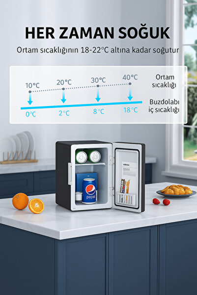 AstroAI Mini Buzdolabı 6L – Isıtma & Soğutma Özellikli (12V/220V, Ev & Araç Kullanımı)