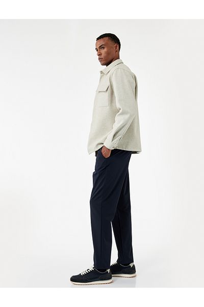 Koton Еластични Slim Fit панталони с връзки на талията и копчета