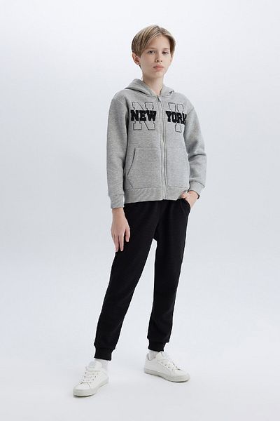 DeFacto Set de 2 piese pentru băieți, hanorac cu glugă, cu fermoar, cu talie elastică, pantaloni de sport D2035A824AU