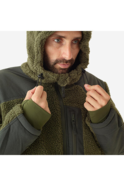 Decathlon Solognac Men's Noiseless Fleece Cardigan - Green - Hunting and Nature Observation - 900