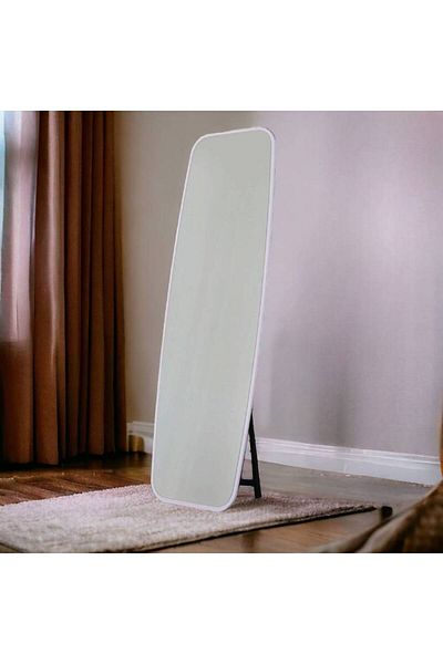 Al Saada Home Floor Mirror with White Metal Frame 54×170 cm