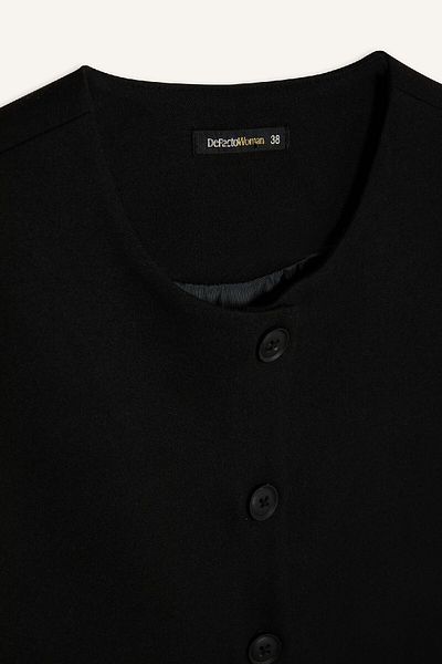 DeFacto Blazer cu nasturi uni cu gât crew - E0571ax24au
