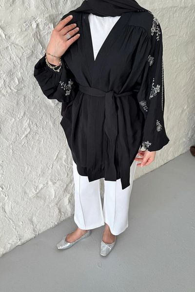 Safgiyim44 Stoned Toledo Kimono Black