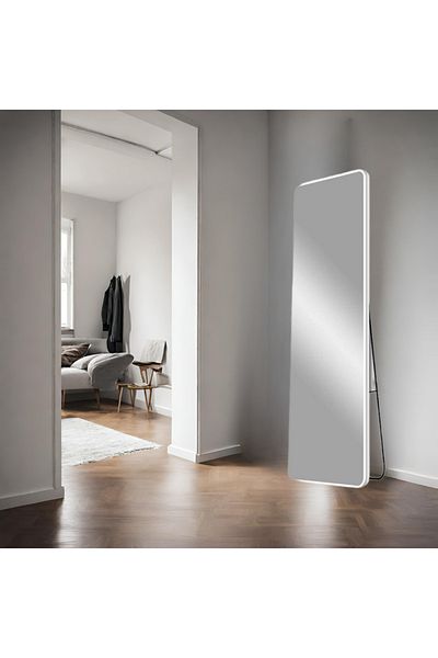 Al Saada Home Floor Mirror with White Aluminum Frame 40×160 cm