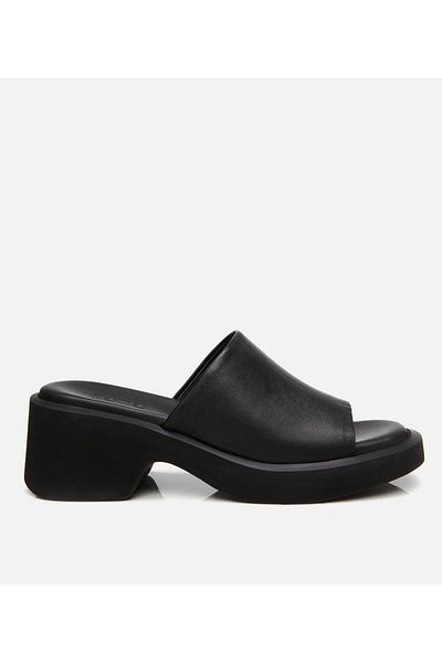 Hotiç Women's Leather Black Heeled Slippers