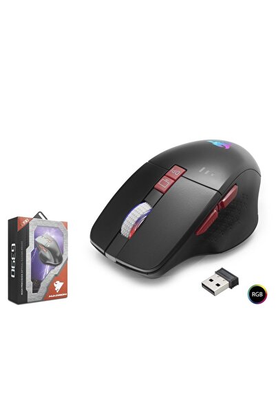HADRON G390 Gaming Mouse Kablosuz Type-C Şarjlı + Led Gösterim 1600 Dpi Oyuncu Sessiz Mouse Siyah