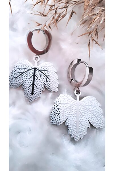 Serenity ورقة أحسب الأقراط الفولاذية اللون الفضي