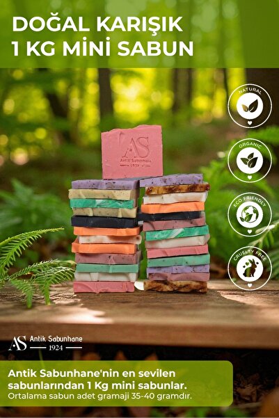 AS ANTİK SABUNHANE 1924 Doğal Zeytinyağlı Mini Sabun (1 Kg.)