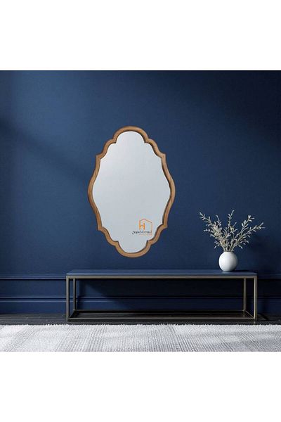 Al Saada Home إطار مرآة حائط - بني
